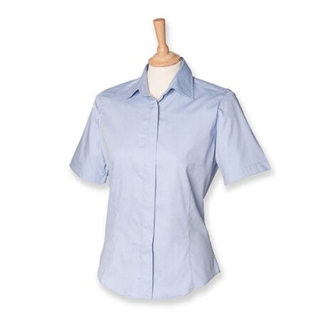 Ladies` Short Sleeved Pinpoint Oxford Shirt